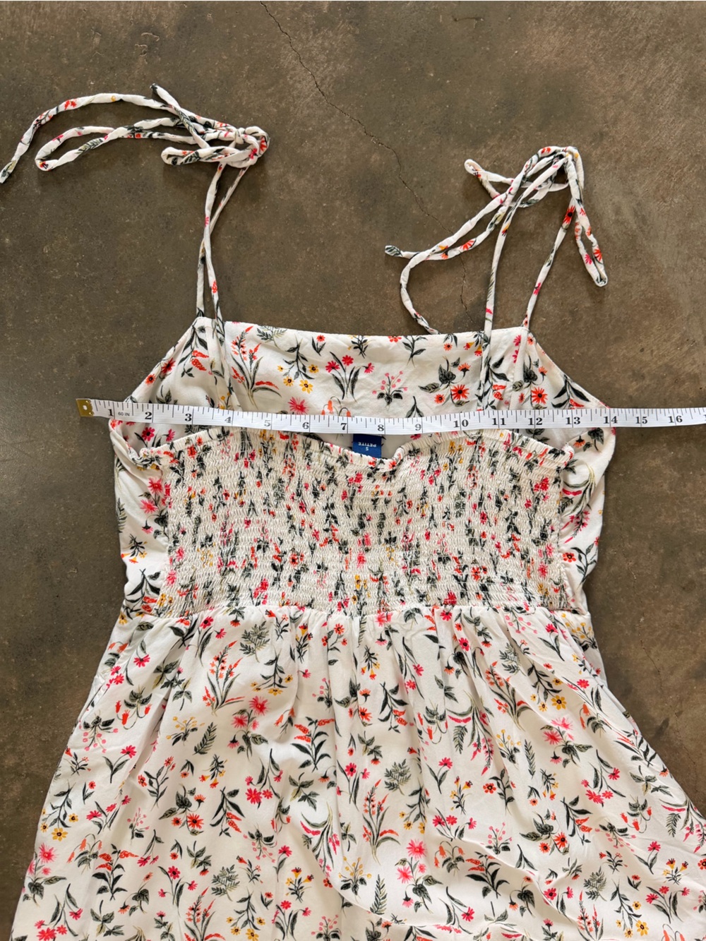 Old Navy Floral Tie Shoulder Sundress Small Petite Cottagecore Mini Dress - Picture 7 of 12